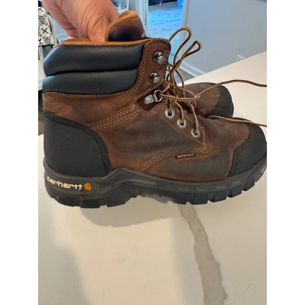 Carhartt Mens Brown Waterproof Composite Toe Work Boots Size 8.5W EH